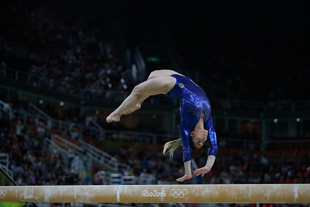 Danieler Hypolito på bom i OS i Rio 2016. Foto: Fernando Frazão/Agência Brasil CC BY 2.0